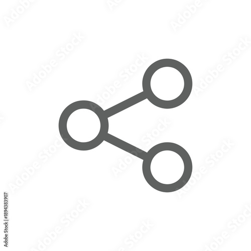 Simple black share icon depicting connection and network communication