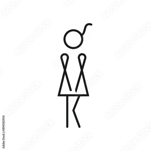 Simple black and white illustration of a stick figure with a halo
