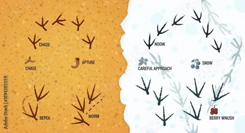 Deer footprint tracking guide illustration for hunting and wildlife observation