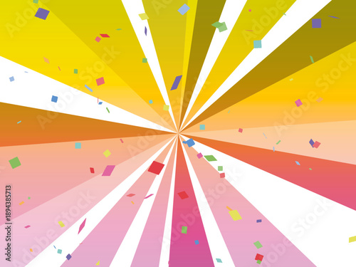 集中線, 漫画, 黄色, 光, 横線, 効果線, レーヨン, イラスト, サマータイム, 紙吹雪