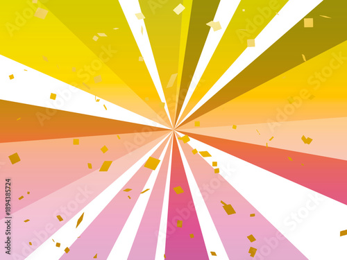 集中線, 漫画, 黄色, 光, 横線, 効果線, レーヨン, イラスト, サマータイム, 紙吹雪