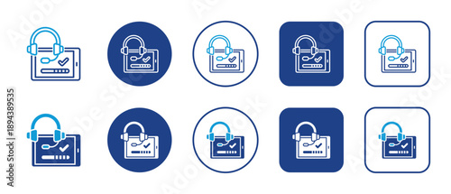 Employee Learning Multi-Style Icon Variations Background