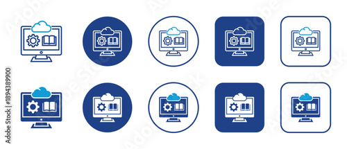 Learning Management Multi-Style Icon Variations Background