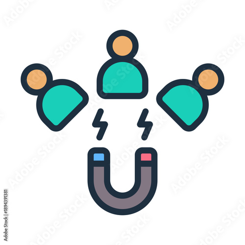 Lead Management Icon - Lineal Color