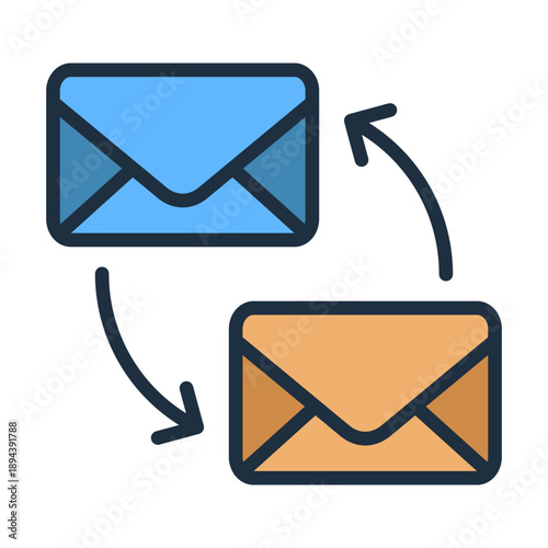 Triggered Email Icon - Lineal Color