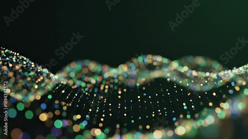 Wallpaper Mural Abstract digital particles flowing in a wave-like motion, beautiful bokeh effect. Torontodigital.ca