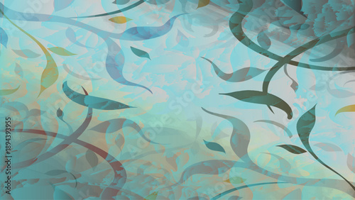 A vibrant, abstract digital illustration featuring flowing lines and patterns reminiscent of traditional oil paintings.