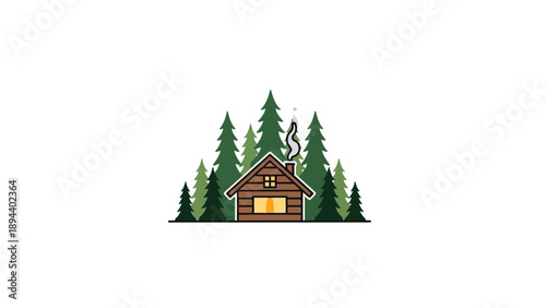 Cabin in the Pine Forest.