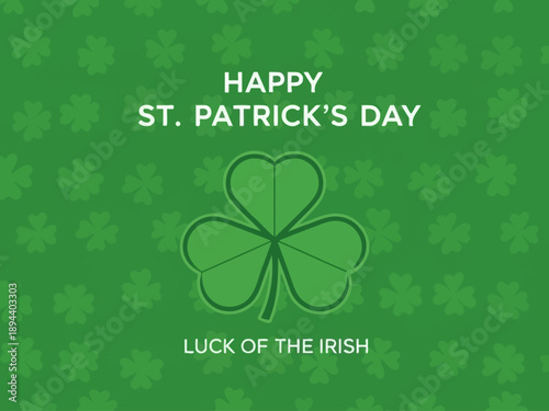 Three-leaf clover a symbol of good luck and St Patricks Day.