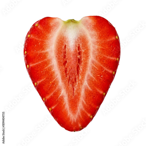 Wallpaper Mural Symmetrical Cross Section of Ripe Red Strawberry Fruit Isolated Torontodigital.ca