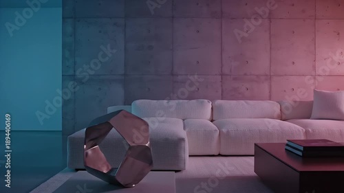 Wallpaper Mural Modern interior design with abstract geometric sculpture and ambient lighting. Torontodigital.ca