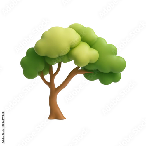 green tree isolated on white background