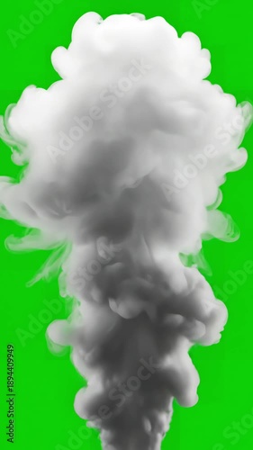 Wallpaper Mural Green Screen steam white cloud smoke isolated on background scene 4 with distortion, overlay, glitch, static noise, scan lines black background, 4k animated video loop Torontodigital.ca