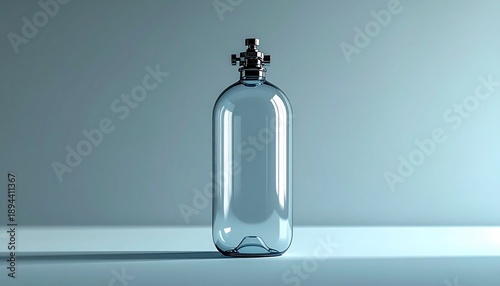 Transparent Glass Bottle with Metal Pump.