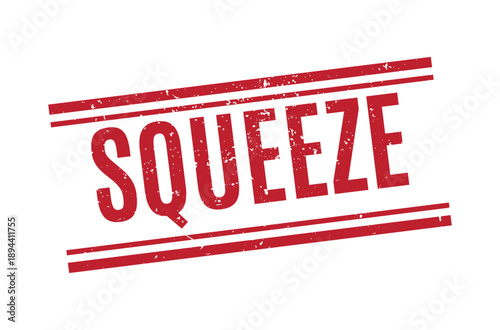 Horizontal red squeeze rubber stamp with double parallel lines and a classic aged weathered ink look