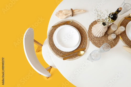 Served restaurant table wit...