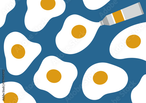 絵の具とたまごの不思議なイラスト