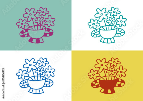 ポップなお花のイラスト素材