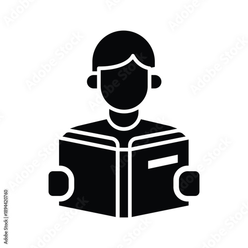 reading glyph icon illustration vector graphic.eps