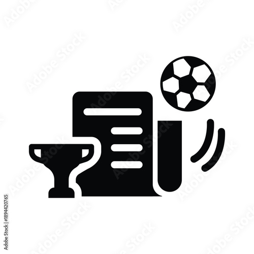 sport news glyph icon illustration vector graphic.eps