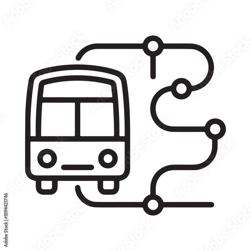 Bus travel route illustration a simple line drawing of public transportation