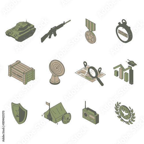 Military Equipment and Logistics Icons