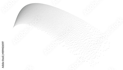 Stipple shaded curved surface featuring a gradient dot distribution. Ideal for textures and backgrounds.