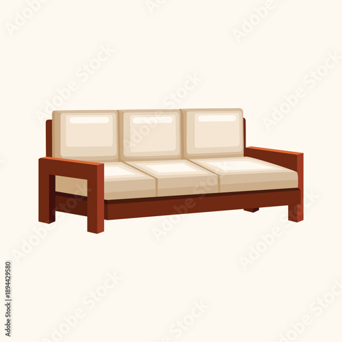A simple sofa illustration suitable for interior design projects, home furnishing visuals, and living room concepts.