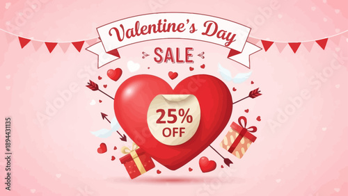 Valentine's Day Sale with 25% Off and Gifts