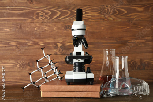Microscope, molecule, books...