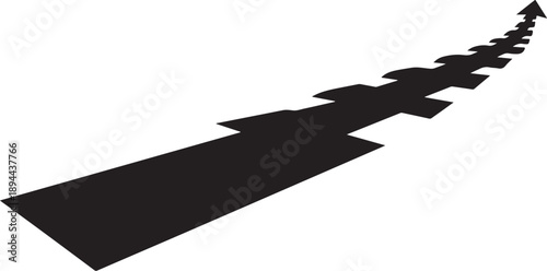 Black jagged shape forming a line on white background