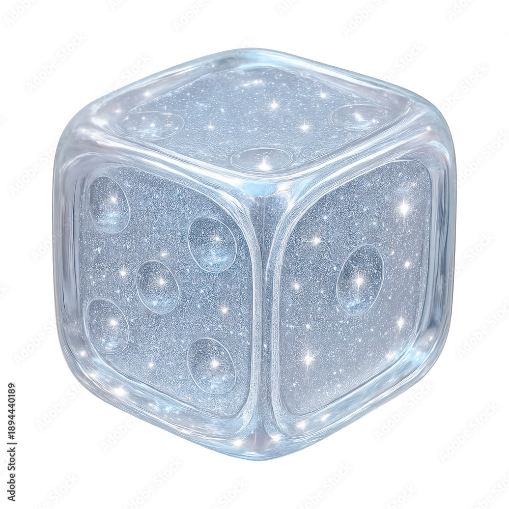 Naklejka premium PNG Sparkling transparent dice illustration.