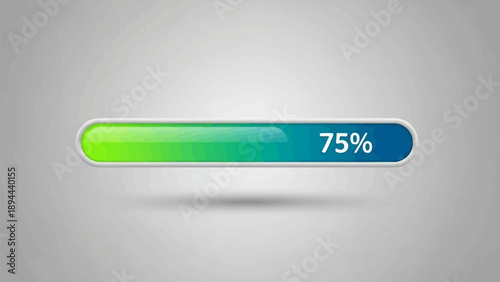 Progress bar showing 75 percent completion