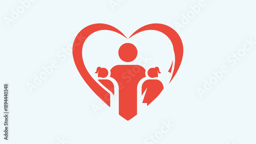 Family love symbol in heart shape