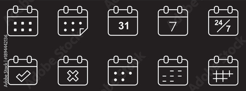 Calendar planning schedule date minimal line icon vector.
