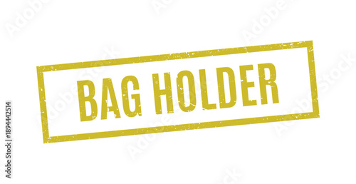 yellow textured bag holder rubber stamp for trading education and financial market terminology disclaimer labels