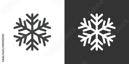 Simple Snowflake icon set. Solid glyph series icons