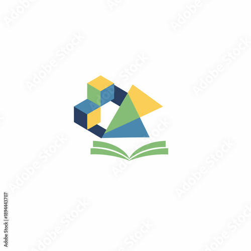 Free Download Colorful Geometric Shapes and Open Book. - GFXLoad