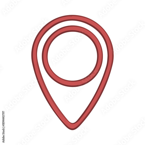 Free Download Outline Location Map Pin Icon Red transparent background - GFXLoad
