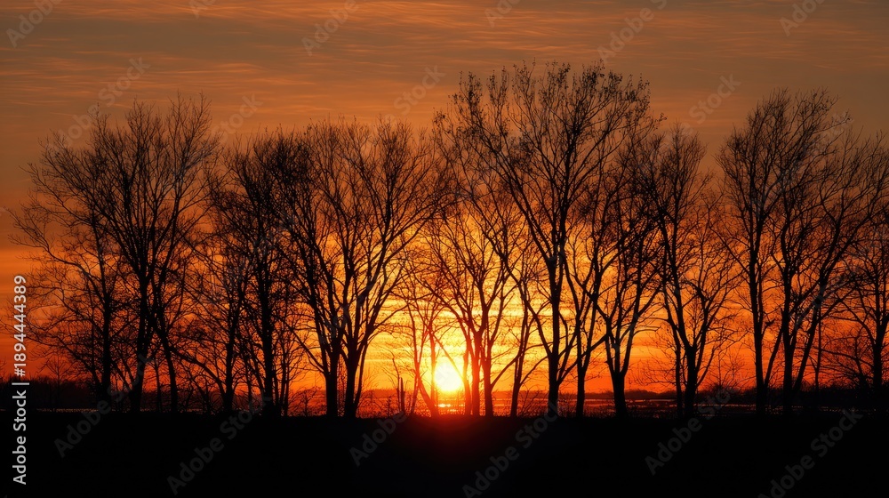 Fototapeta premium sunset over the lake