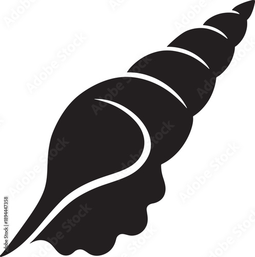 Spiral Seashell Silhouette Icon Ocean Marine Nature Beach Shell Symbol Minimal Vector Illustration Design