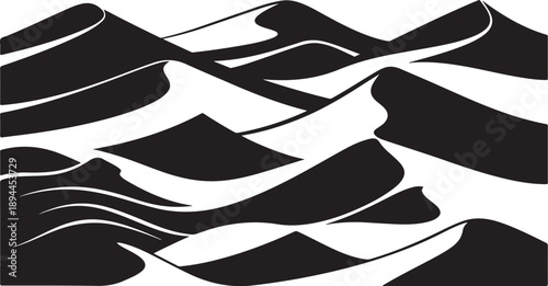 Abstract black and white wave design background illustration