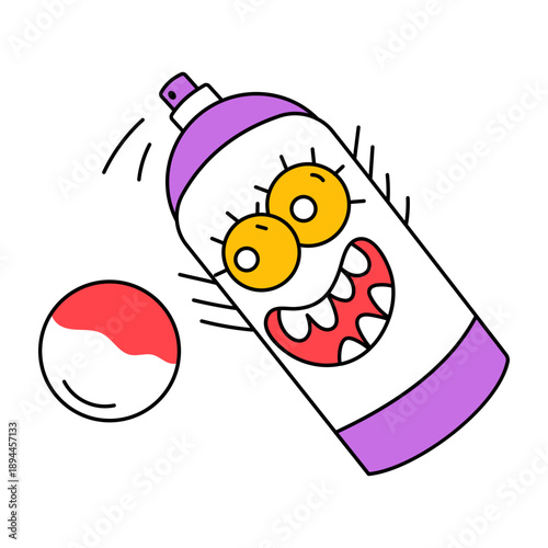 A doodle style icon showing graffiti paint