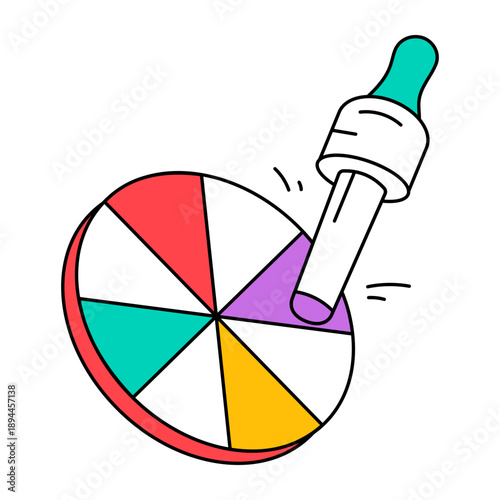 A sketchy style icon showing a colour picker