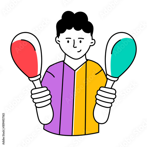 A hand drawn style icon showing shaking maracas