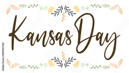 Kansas Day lettering vector design