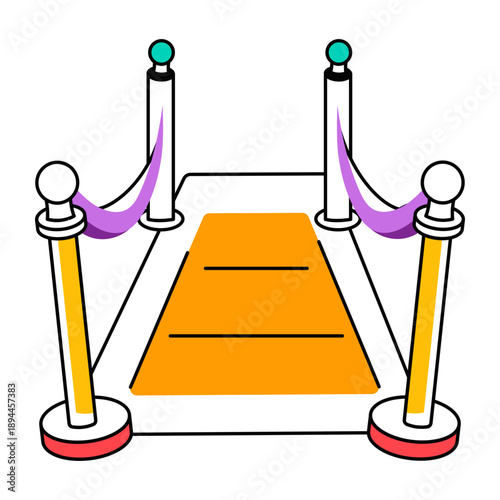 A sketchy style icon showing a rope barrier