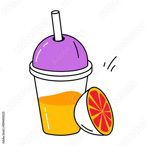 A sketchy style icon depicting lemonade