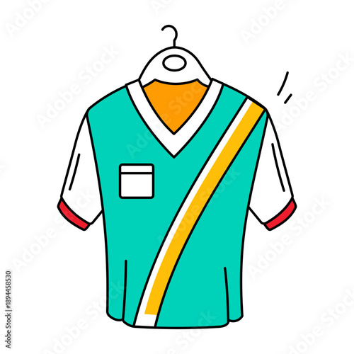 A doodle style icon showing sport shirt