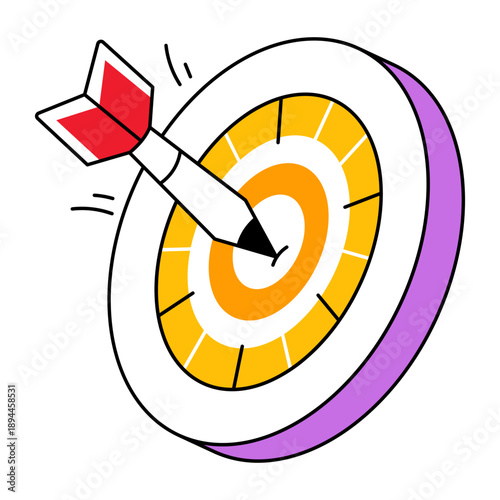 A doodle style icon showing dartboard